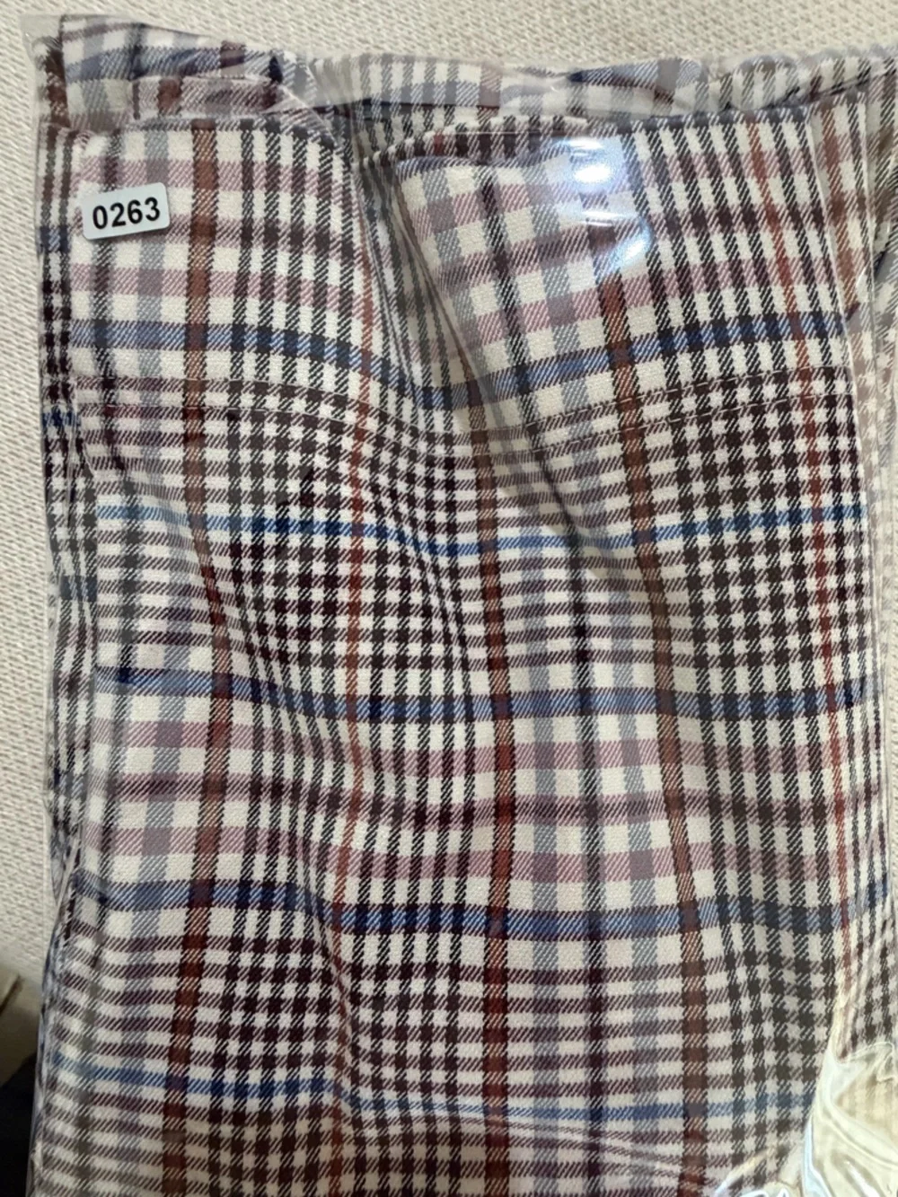 H&M Checked Tie-Waist Wide Leg Pants - Beige Plaid - Picture 13 of 13